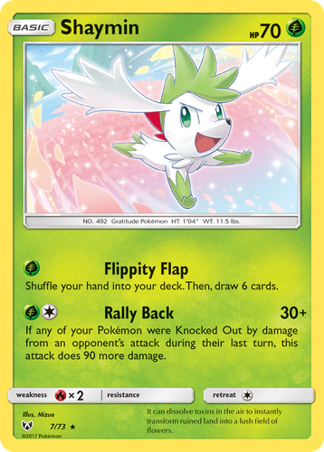 Shaymin #7 from Shining Legends - Rare Holo - Illustrated by Mizue