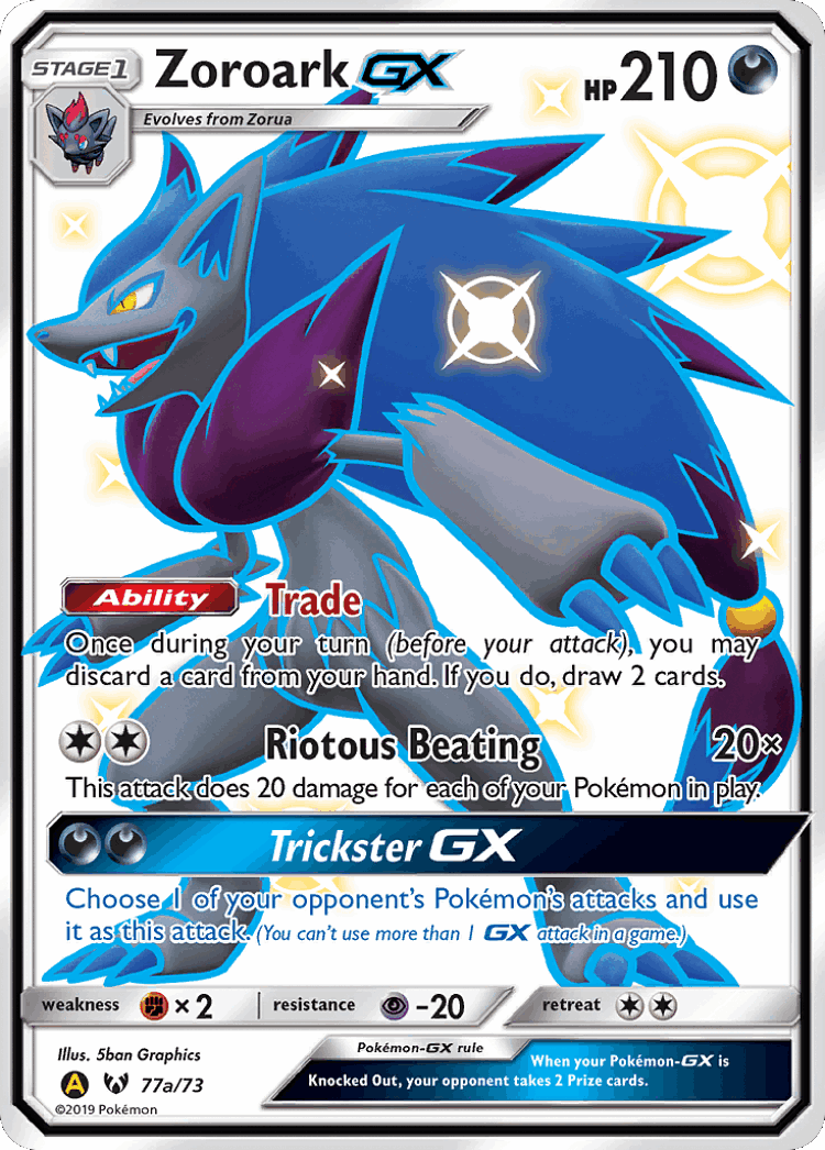 Zoroark-GX #77 from Shining Legends - Rare Ultra - Illustrated by 5ban Graphics