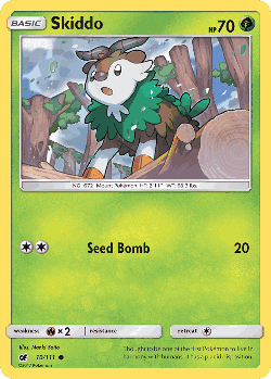 Skiddo Pokémon TCG card art