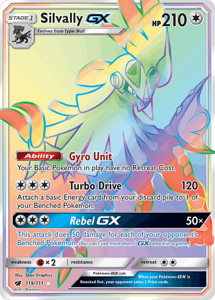 Silvally-GX #119 from Crimson Invasion - Rare Rainbow - Illustrated by 5ban Graphics