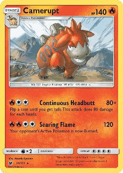 Camerupt Pokémon TCG card art