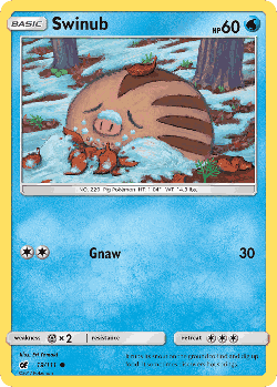 Swinub Pokémon TCG card art