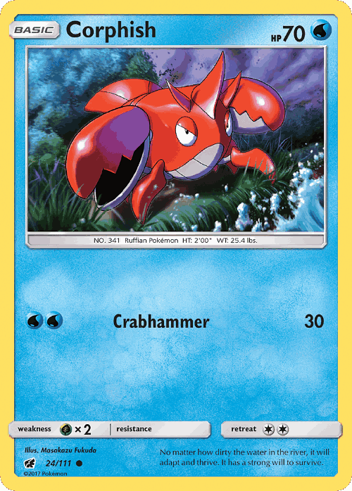 Corphish #24 from Crimson Invasion - Common - Illustrated by Masakazu Fukuda