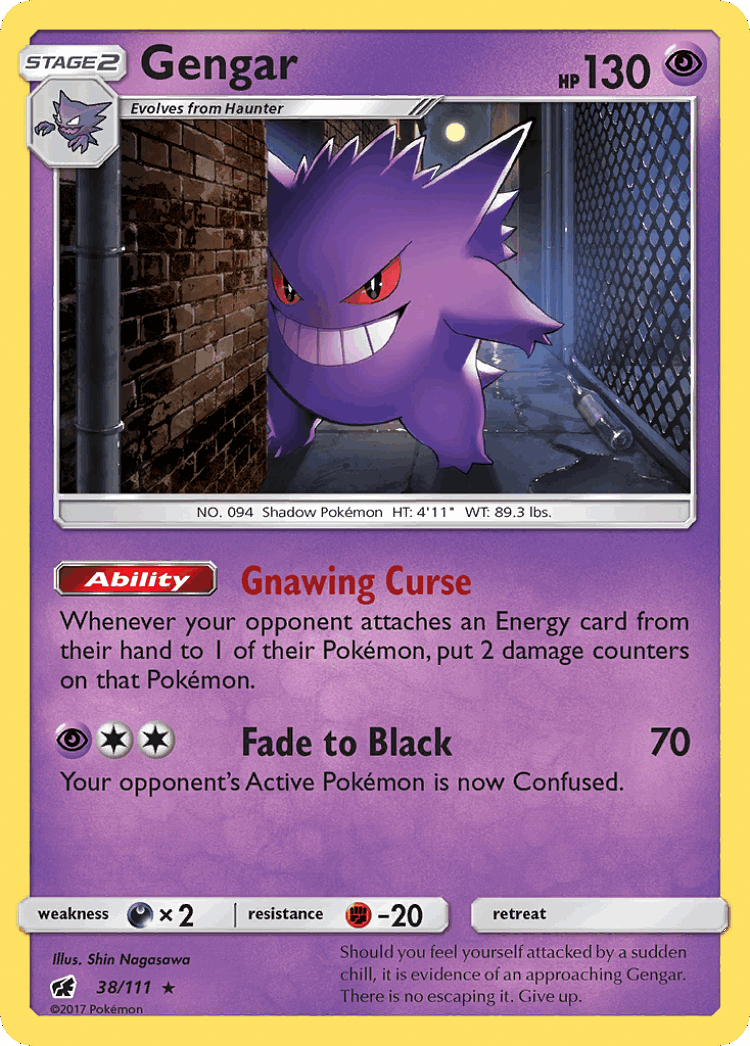 Gengar #38 from Crimson Invasion - Rare Holo - Illustrated by Shin Nagasawa