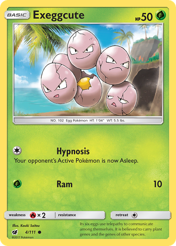 Exeggcute #4 from Crimson Invasion - Common - Illustrated by Kouki Saitou