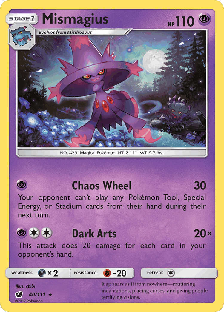 Mismagius #40 from Crimson Invasion - Rare - Illustrated by chibi