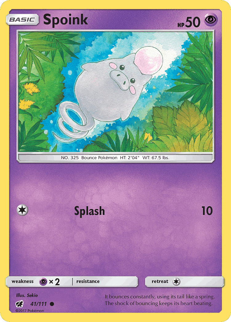 Spoink #41 from Crimson Invasion - Common - Illustrated by Sekio