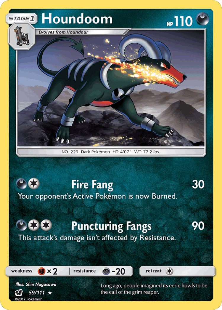 Houndoom #59 from Crimson Invasion - Rare - Illustrated by Shin Nagasawa