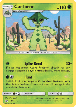 Cacturne Pokémon TCG card art
