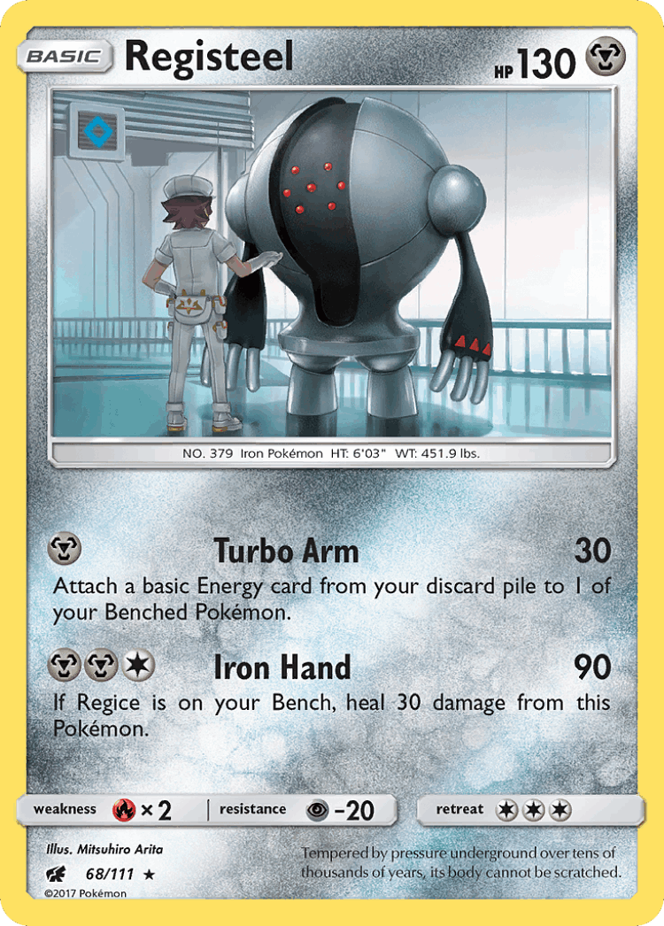 Registeel #68 from Crimson Invasion - Rare - Illustrated by Mitsuhiro Arita