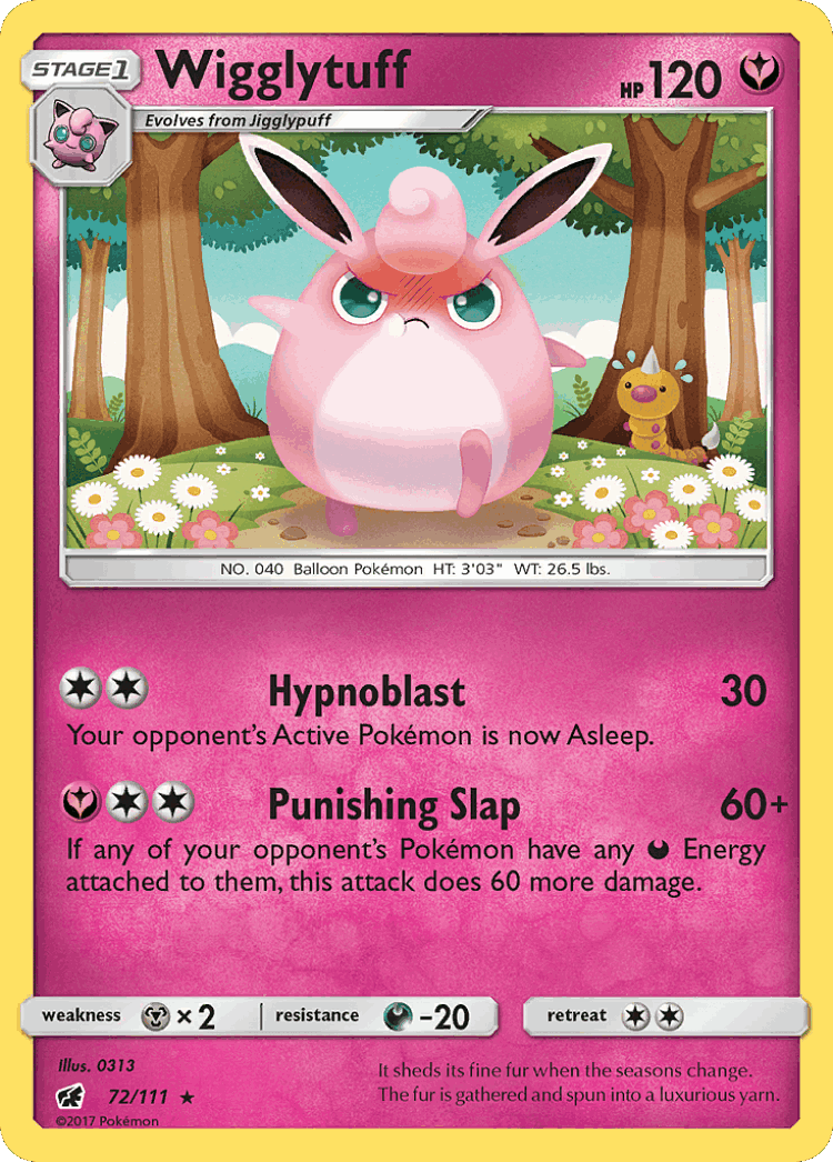 Wigglytuff #72 from Crimson Invasion - Rare - Illustrated by 0313