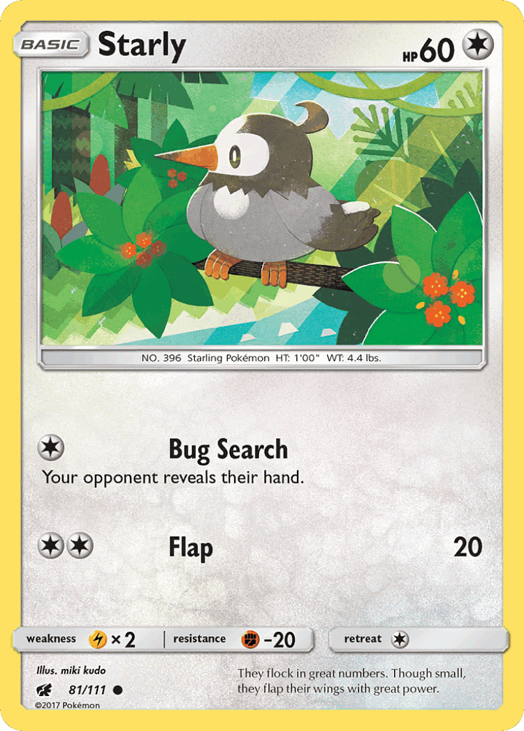 Starly #81 from Crimson Invasion - Common - Illustrated by miki kudo