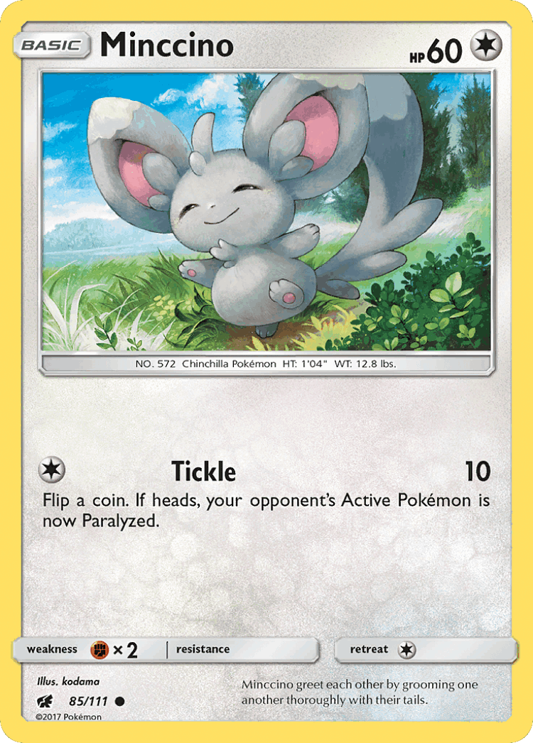 Minccino #85 from Crimson Invasion - Common - Illustrated by kodama