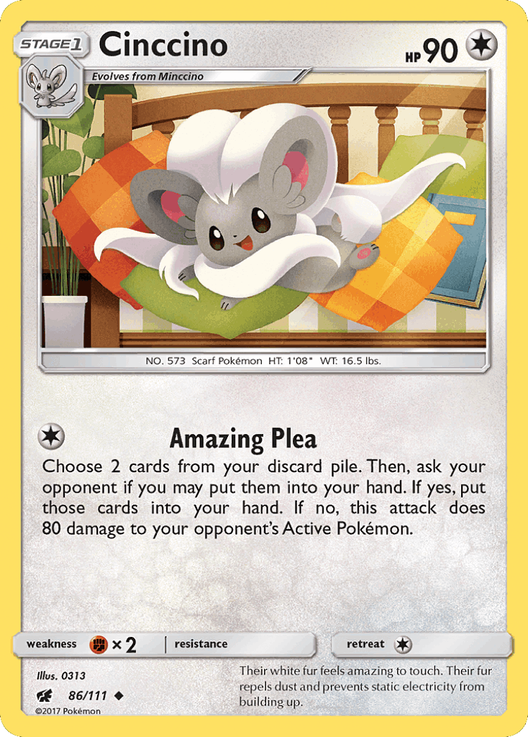 Cinccino #86 from Crimson Invasion - Uncommon - Illustrated by 0313