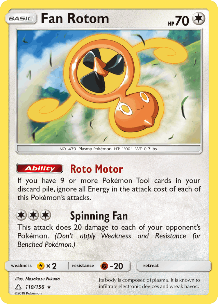 Fan Rotom #110 from Ultra Prism - Rare - Illustrated by Masakazu Fukuda