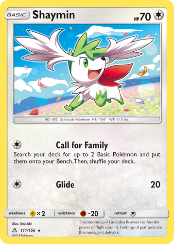Shaymin #111 from Ultra Prism - Rare - Illustrated by kirisAki