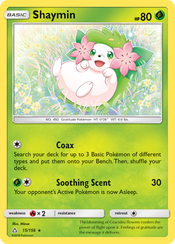 Shaymin #15 from Ultra Prism - Rare Holo - Illustrated by Mizue