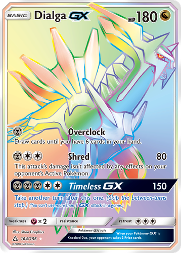 Dialga-GX #164 from Ultra Prism - Rare Rainbow - Illustrated by 5ban Graphics