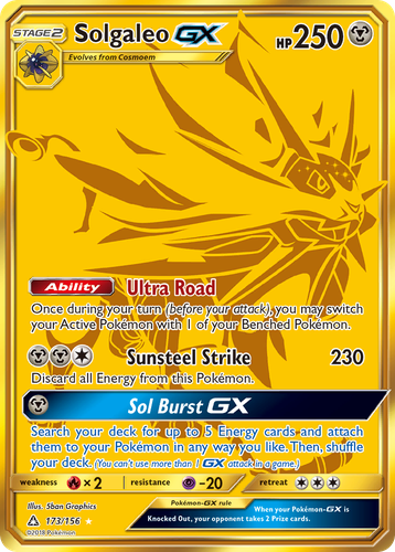 Solgaleo-GX #173 from Ultra Prism - Rare Secret - Illustrated by 5ban Graphics
