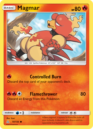 Magmar #18 from Ultra Prism - Common - Illustrated by Yumi