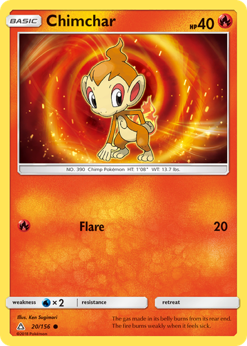 Chimchar #20 from Ultra Prism - Common - Illustrated by Ken Sugimori