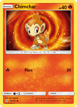 Chimchar Pokémon TCG card art