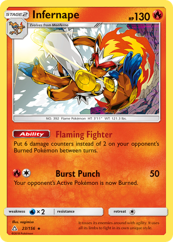 Infernape #23 from Ultra Prism - Rare Holo - Illustrated by nagimiso