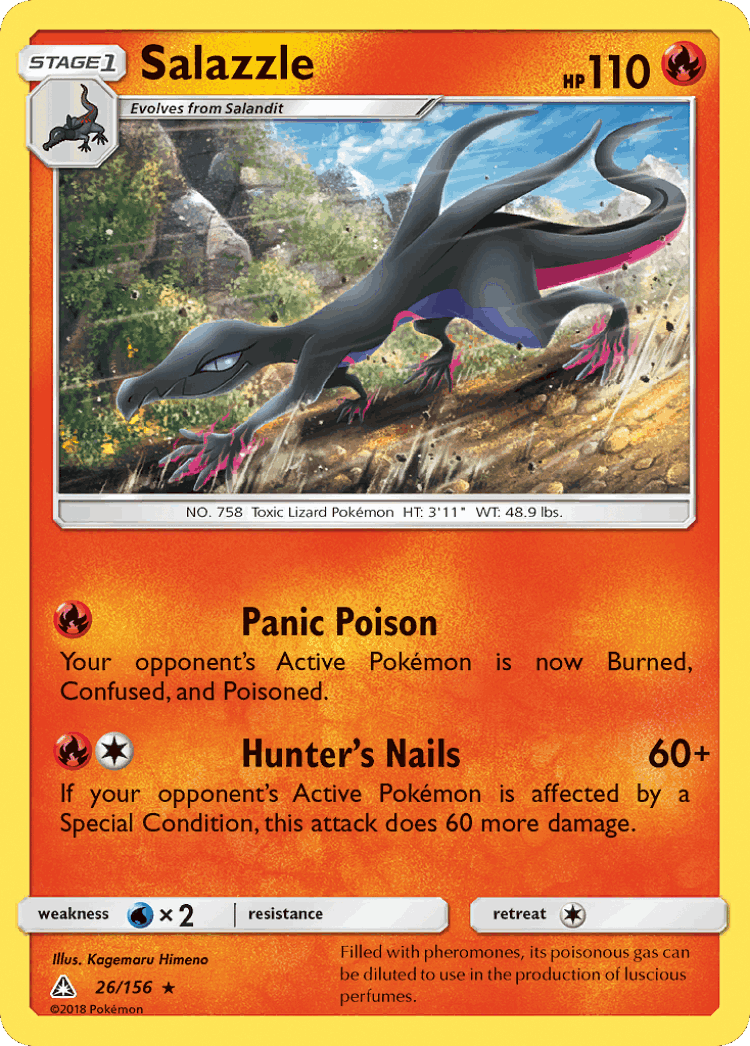 Salazzle #26 from Ultra Prism - Rare - Illustrated by Kagemaru Himeno