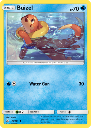 Buizel #35 from Ultra Prism - Common - Illustrated by so-taro