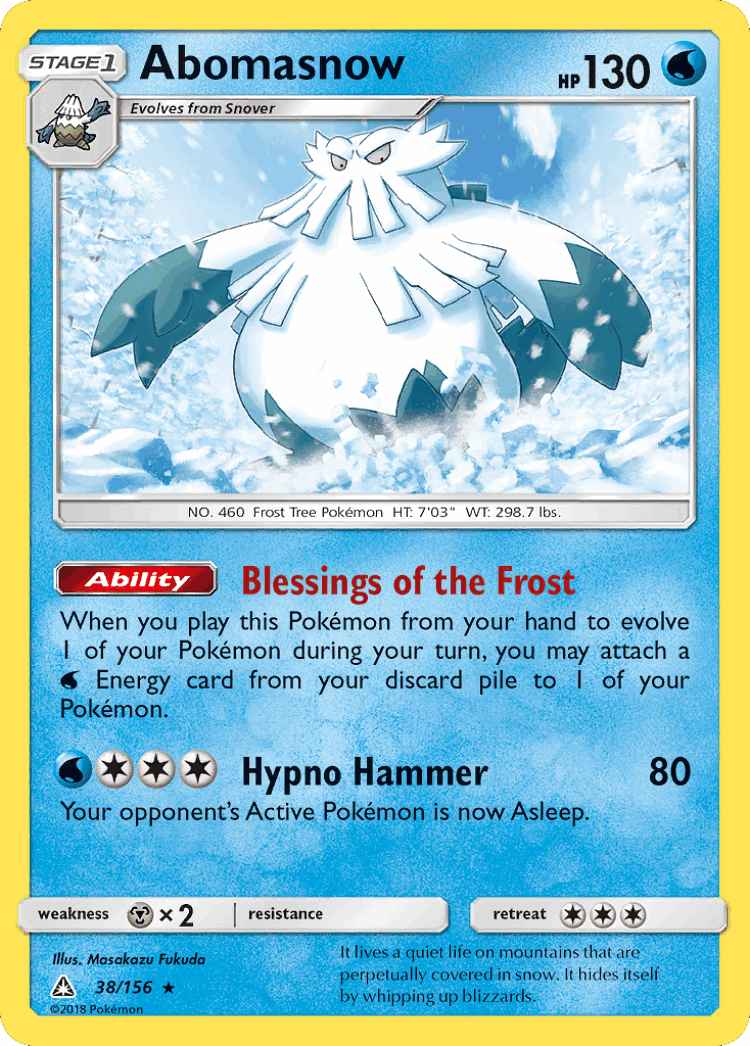 Abomasnow #38 from Ultra Prism - Rare - Illustrated by Masakazu Fukuda
