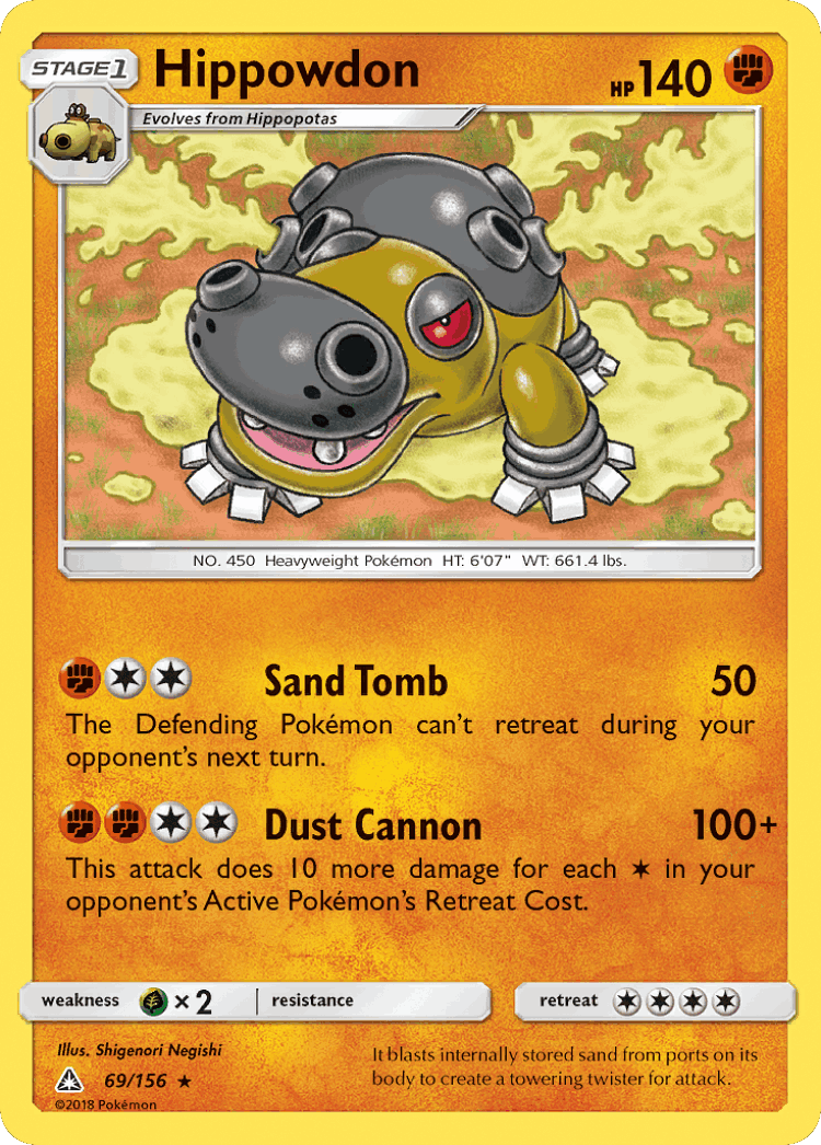 Hippowdon #69 from Ultra Prism - Rare - Illustrated by Shigenori Negishi