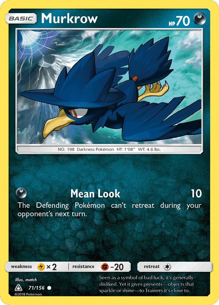 Murkrow #71 from Ultra Prism - Common - Illustrated by match