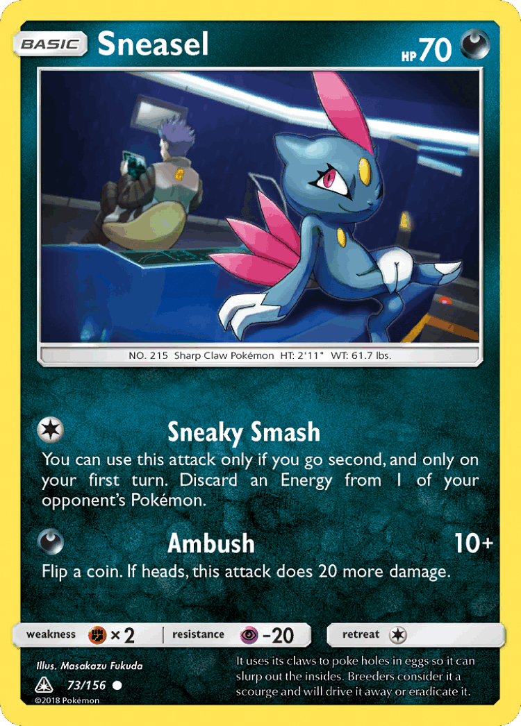 Sneasel #73 from Ultra Prism - Common - Illustrated by Masakazu Fukuda