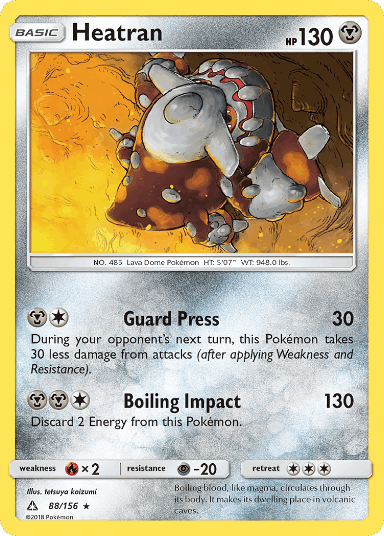 Heatran #88 from Ultra Prism - Rare Holo - Illustrated by tetsuya koizumi