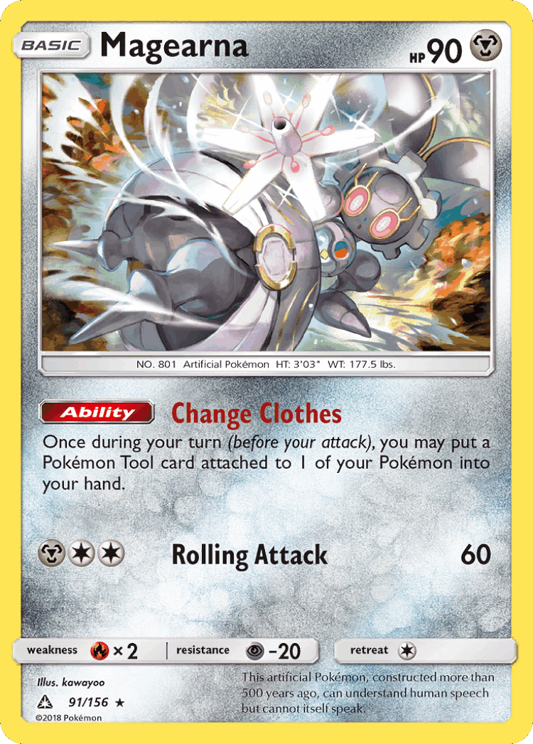 Magearna #91 from Ultra Prism - Rare - Illustrated by kawayoo