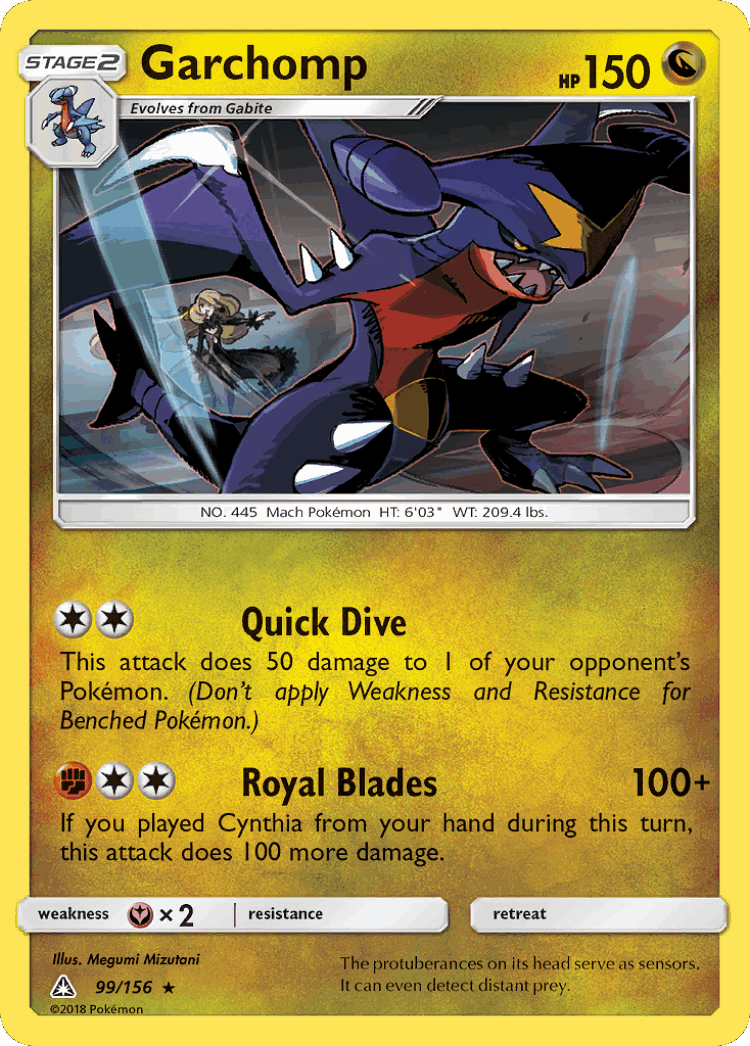 Garchomp #99 from Ultra Prism - Rare - Illustrated by Megumi Mizutani