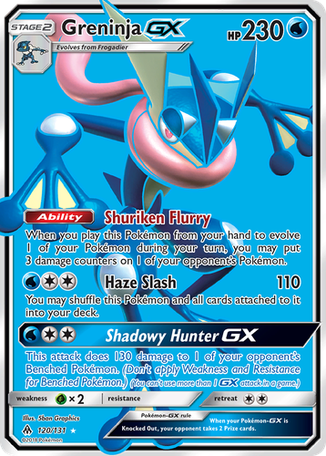 Greninja-GX #120 from Forbidden Light - Rare Ultra - Illustrated by 5ban Graphics