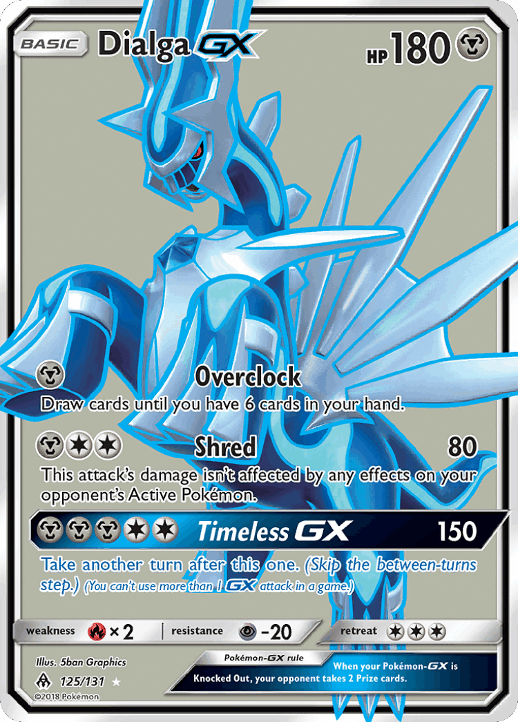 Dialga-GX #125 from Forbidden Light - Rare Ultra - Illustrated by 5ban Graphics