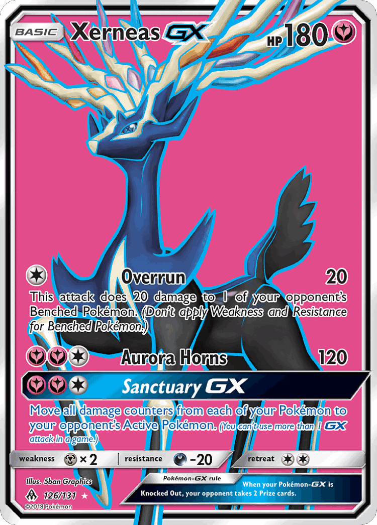 Xerneas-GX #126 from Forbidden Light - Rare Ultra - Illustrated by 5ban Graphics