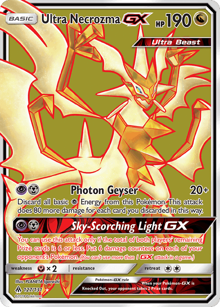 Ultra Necrozma-GX #127 from Forbidden Light - Rare Ultra - Illustrated by PLANETA Igarashi