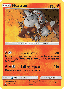 Heatran Pokémon TCG card art