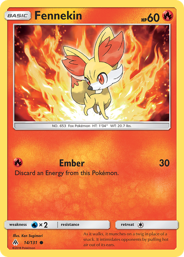 Fennekin Pokémon TCG card art