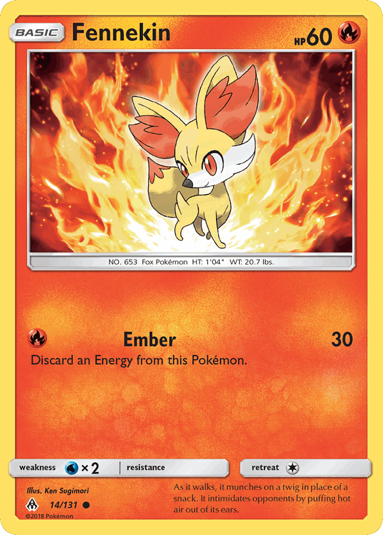 Fennekin #14 from Forbidden Light - Common - Illustrated by Ken Sugimori