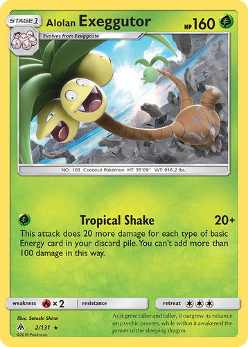 Alolan Exeggutor #2 from Forbidden Light - Rare - Illustrated by Satoshi Shirai