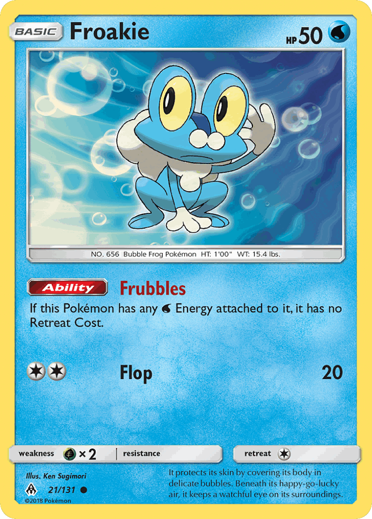 Froakie #21 from Forbidden Light - Common - Illustrated by Ken Sugimori