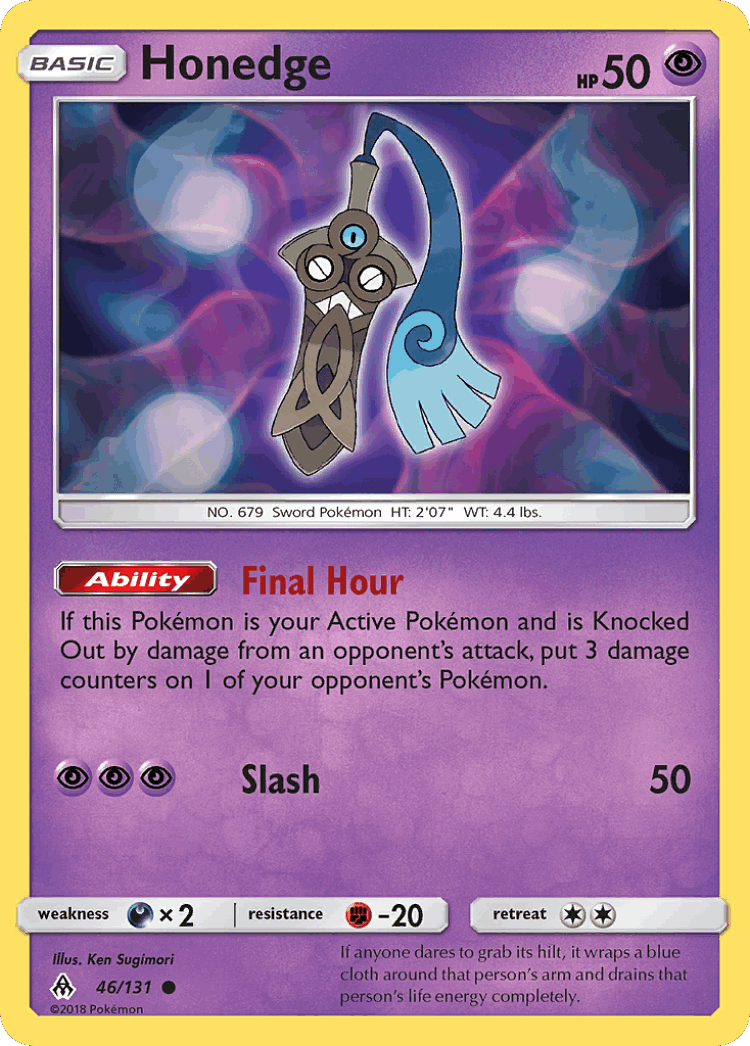 Honedge #46 from Forbidden Light - Common - Illustrated by Ken Sugimori