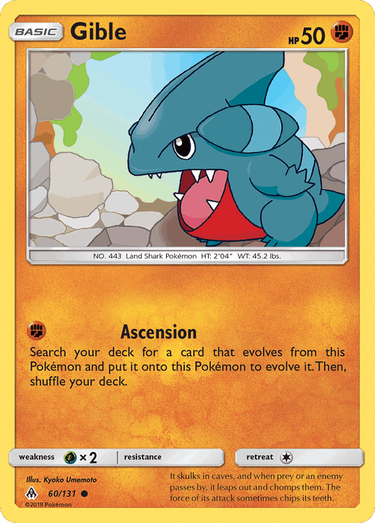 Gible #60 from Forbidden Light - Common - Illustrated by Kyoko Umemoto