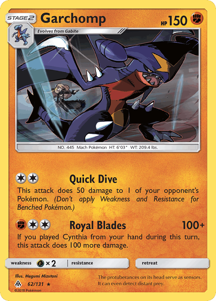 Garchomp #62 from Forbidden Light - Rare Holo - Illustrated by Megumi Mizutani