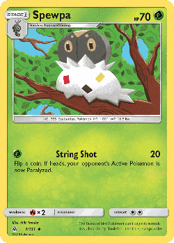 Spewpa Pokémon TCG card art
