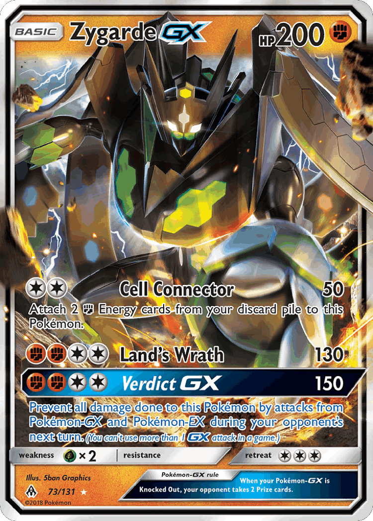 Zygarde-GX #73 from Forbidden Light - Rare Holo GX - Illustrated by 5ban Graphics
